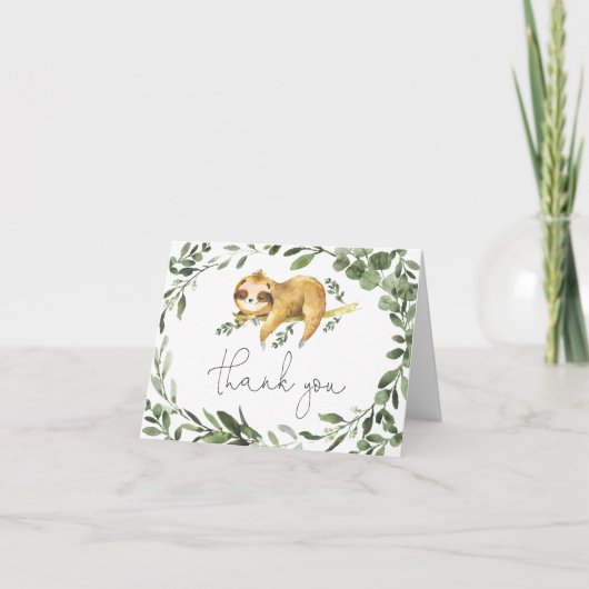 Sleuf Baby shower - Hartelijk dank Bedankkaart (Voorkant)