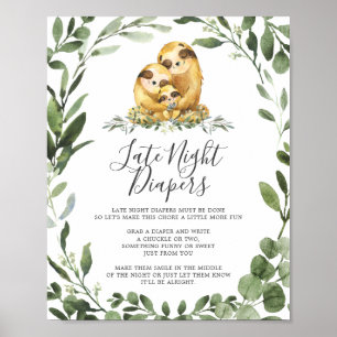 Sleuf Baby shower late nachtkleppen Poster