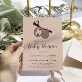 Sleuf Baby shower roze bruin Modern Minimale Stomm Kaart