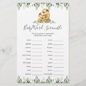 Sleuf Baby shower Word Scramble Game (Voorkant)