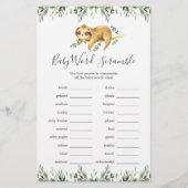 Sleuf Baby shower Word Scramble Game (Voorkant)