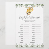 Sleuf Baby shower Word Scramble Game (Voorkant / Achterkant)