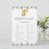 Sleuf Baby shower Word Scramble Game (Staand voorkant)