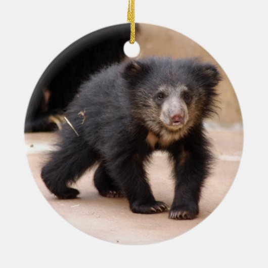 Sleuf Beer kerstversiering Keramisch Ornament (Achterkant)