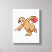 Sleuf bij Bowling met Bowling-bal Canvas Afdruk (Voorkant)