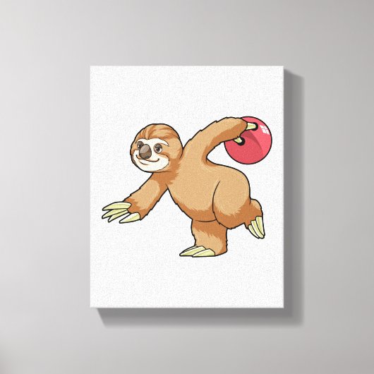 Sleuf bij Bowling met Bowling-bal Canvas Afdruk (Voorkant)