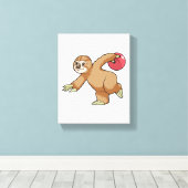 Sleuf bij Bowling met Bowling-bal Canvas Afdruk (Insitu (Houten vloer))