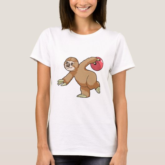 Sleuf bij Bowling met Bowling-bal T-shirt (Voorkant)