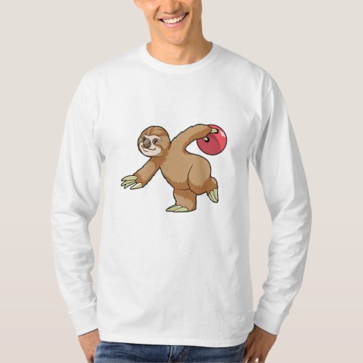 Sleuf bij Bowling met Bowling-bal T-shirt (Voorkant)