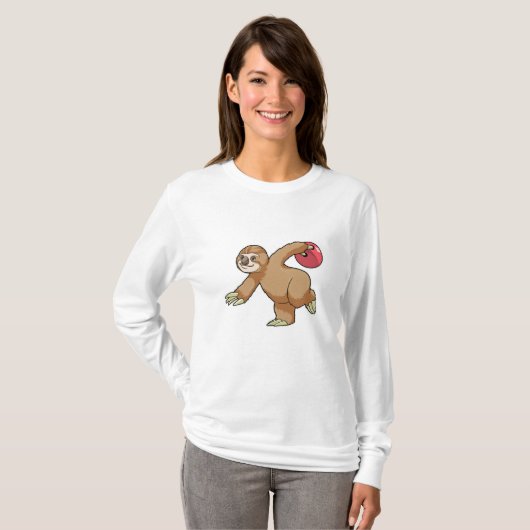 Sleuf bij Bowling met Bowling-bal T-shirt (Voorkant volledig)