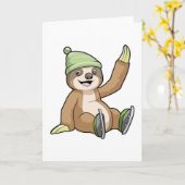 Sleuf bij ijsschaatsen met ijsschaatsen kaart (Gele Bloem)