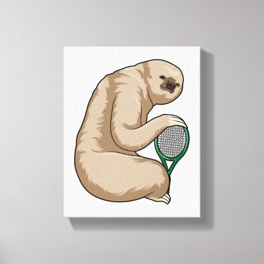 Sleuf bij Tennis met Tennis racket Canvas Afdruk (Voorkant)