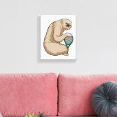 Sleuf bij Tennis met Tennis racket Canvas Afdruk (Insitu (Woonkamer))