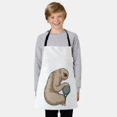 Sleuf bij Tennis met Tennis racket Schort (Gedragen)