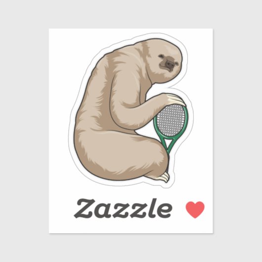Sleuf bij Tennis met Tennis racket Sticker (Vel)