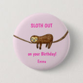 Sleuf Birthday-kaart Ronde Button 5,7 Cm (Voorkant)