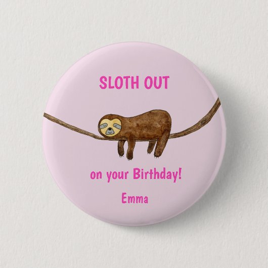 Sleuf Birthday-kaart Ronde Button 5,7 Cm (Voorkant)