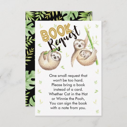 Sleuf Book Request Card 3.5 x 5 Informatiekaartje (Voorkant / Achterkant)