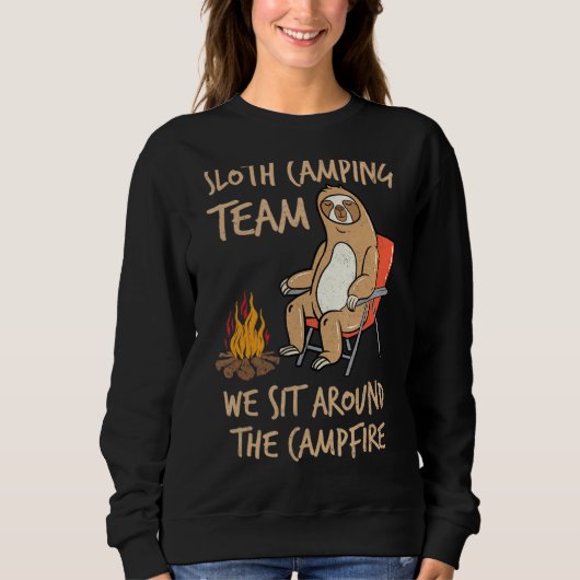 Sleuf Camping Team rond Campfire Relax Lazy Camp Trui (Voorkant)