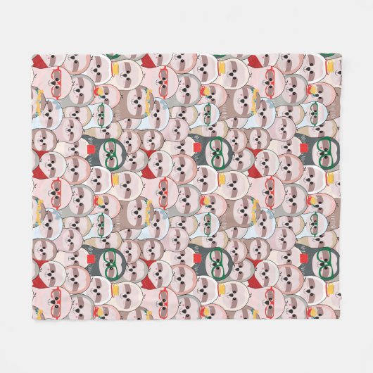 Sleuf Comic Patroon Fleece Deken (Voorkant (Horizontaal))