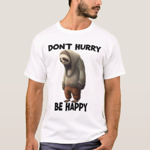 Sleuf Dont Snel, wees blij T-shirt