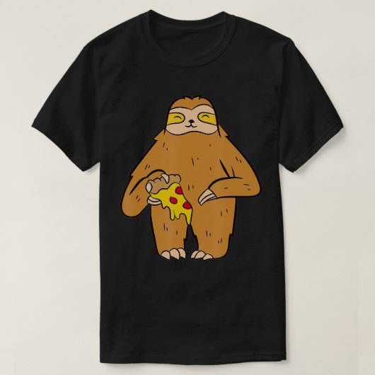 Sleuf Eating Pizza Slice Cute Sloth T-shirt (Design voorkant)