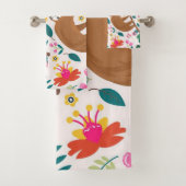 Sleuf en bloemen Bathroom Decor Bad Handdoek (Insitu)
