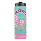 Sleuf en roze gekleurd donut MOOD Thermosbeker (Voorkant)