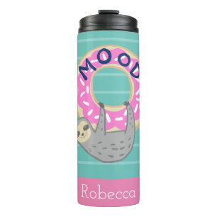 Sleuf en roze gekleurd donut MOOD Thermosbeker