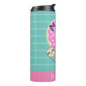 Sleuf en roze gekleurd donut MOOD Thermosbeker (Gedraaid links)