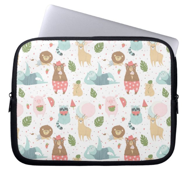 Sleuf en vriendenpatroon laptop sleeve (Voorkant)