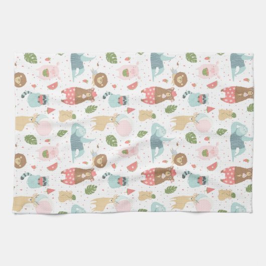 Sleuf en vriendenpatroon theedoek (Horizontaal)