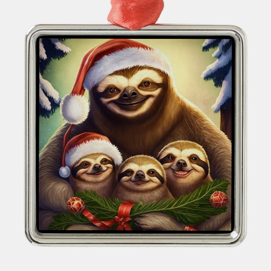 Sleuf Family Holiday Metalen Ornament (Voorkant)