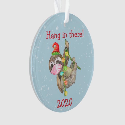 Sleuf hangen in daar met het kerstgezichtsmasker 2 ornament (voorkant)