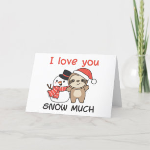 Sleuf ik hou van je sneeuwt veel Snowman Pun Feestdagen Kaart