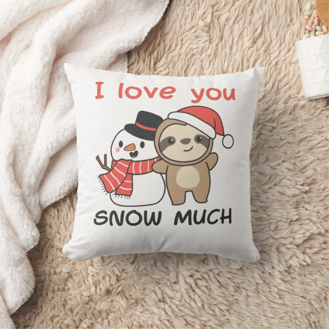 Sleuf ik hou van je sneeuwt veel Snowman Pun Kussen (Deken)