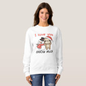 Sleuf ik hou van je sneeuwt veel Snowman Pun Trui (Voorkant volledig)