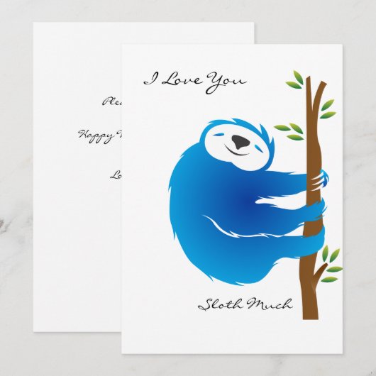 Sleuf ik hou van je zo Slote Valentijnsdag kaart (Voorkant / Achterkant)