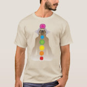 Sleuf in Lotus Position w/ Chakras on Tie Dye T-shirt (Voorkant)
