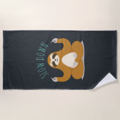 Sleuf in Lotus Yoga Pose "Slow Down" Strandlaken (Voorkant)