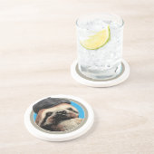 Sleuf (in pet Baker Boy) Zandsteen Onderzetter (Zijkant)