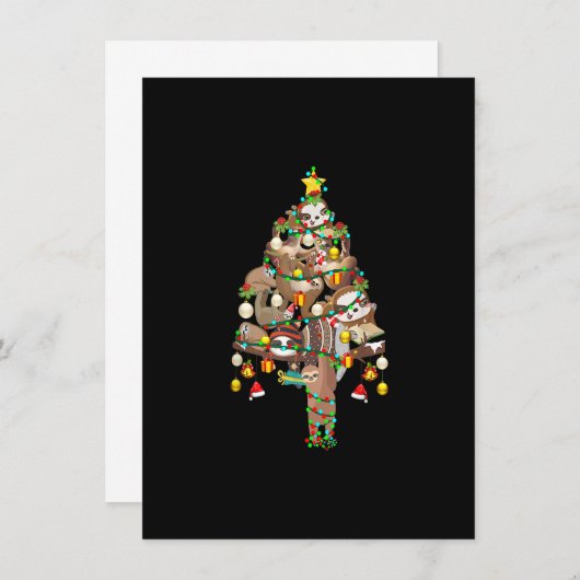 Sleuf kerstboom met lantaarns met ruime sleuf kaart (Voorkant / Achterkant)