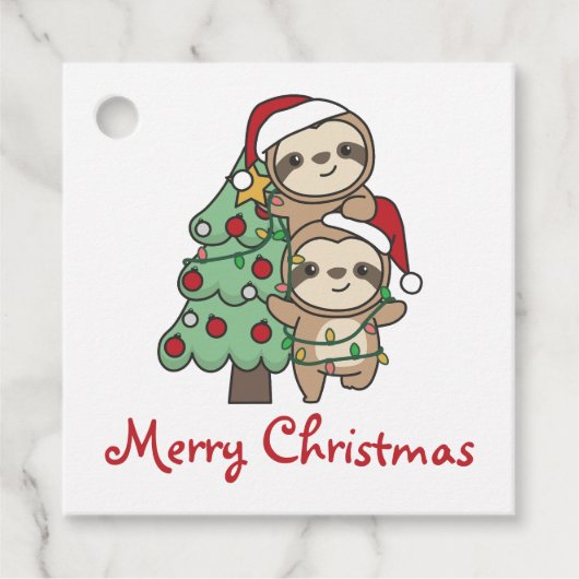 Sleuf kerstboomkerstdieren Sleuven Bedankjes Labels (Voorkant)