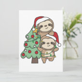 Sleuf kerstboomkerstdieren Sleuven Feestdagenkaart (Staand voorkant)