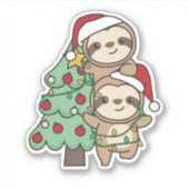 Sleuf kerstboomkerstdieren Sleuven Sticker (Voorkant)