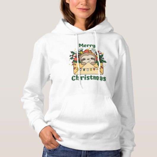Sleuf kerstbrief winterdieren hoodie (Voorkant)