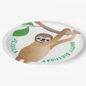 Sleuf Kinder Happy Birthday Party Cake Custom Text Papieren Bordje (Gekanteld)