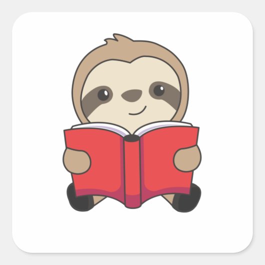Sleuf leest een lezer voor het lezen van een boek vierkante sticker (Voorkant)