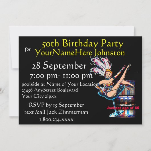 Sleuf machine 50e verjaardag kaart (Voorkant)