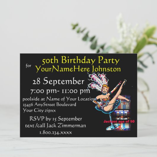 Sleuf machine 50e verjaardag kaart (Staand voorkant)